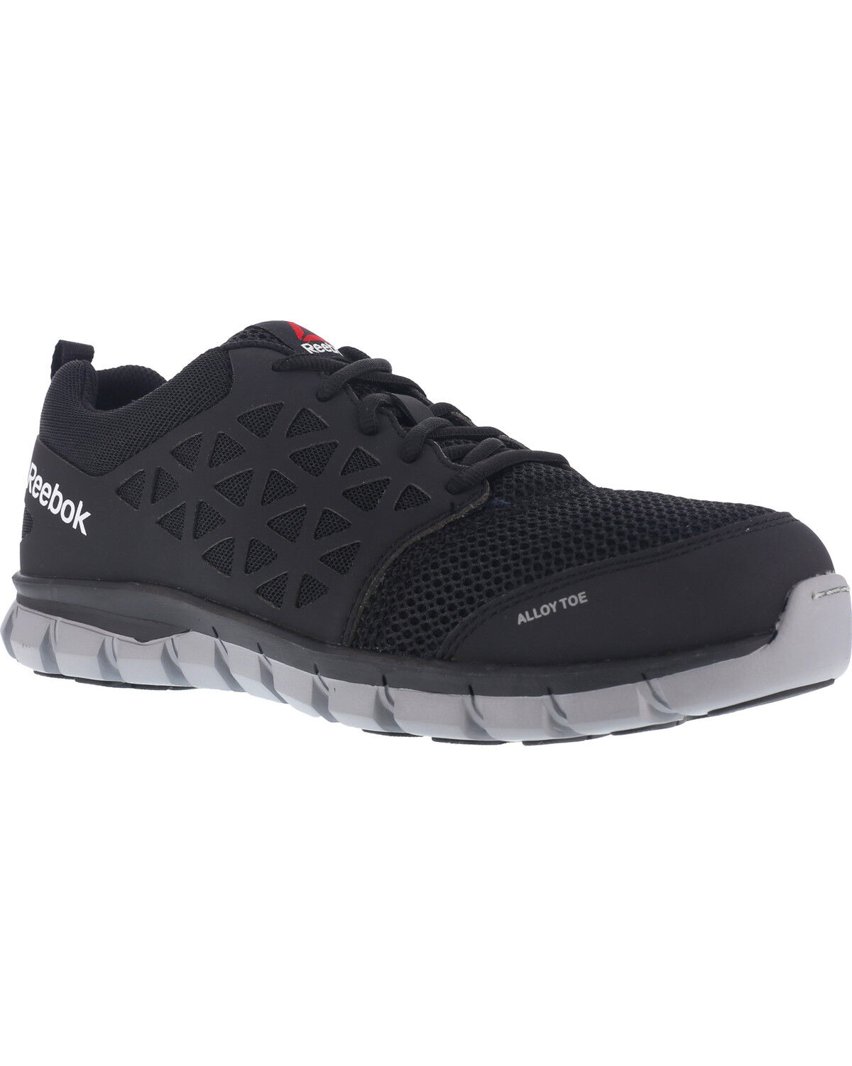 Image #1 - Reebok Men's Mesh Athletic Oxfords - Alloy Toe, Black, hi-res