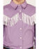 Shyanne Girls' Solid Long Sleeve Western Riding Shirt, Purple, hi-res