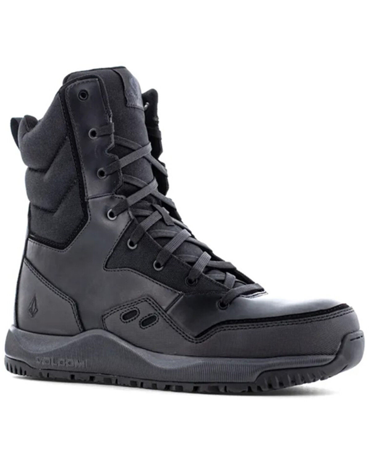 Image #1 - Volcom Men's 8" Side-Zip Tactical Boots - Composite Toe, Black, hi-res