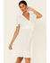 Very J Women's Eyelet Ruffle Surplice Dress, White, hi-res