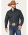 Ariat Men's Beckham Diamond Geo Print Button Down Western Shirt , Navy, hi-res