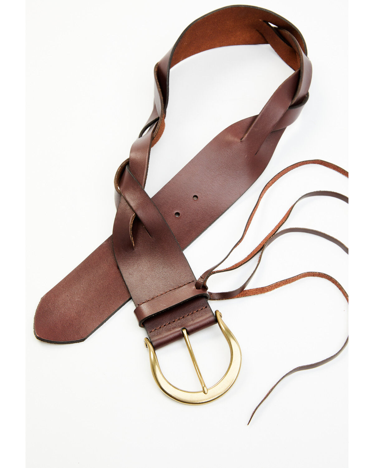 Image #3 - Cleo + Wolf Women's Brown Braided Fringe Belt, Brown, hi-res