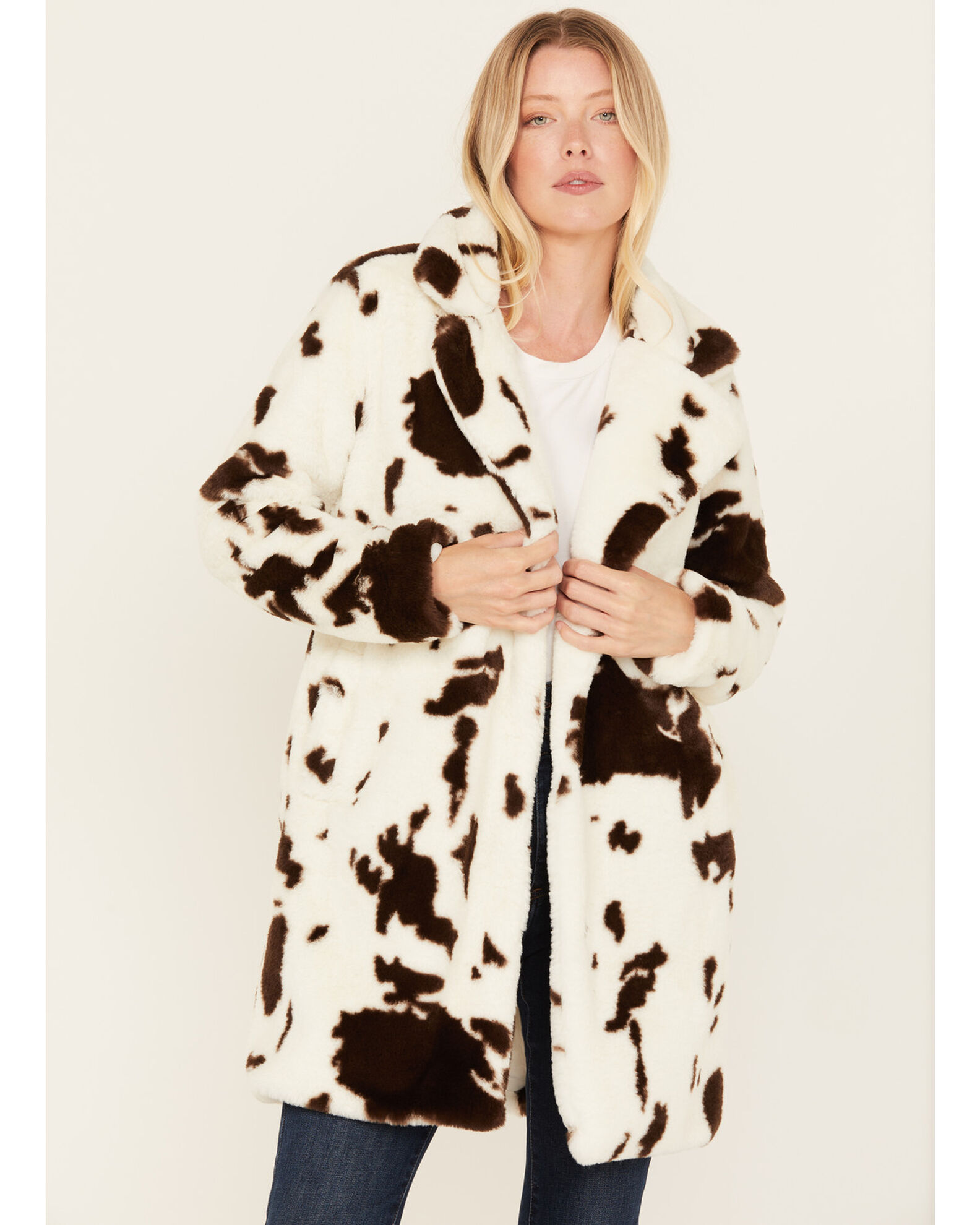 Cow print coat new arrivals