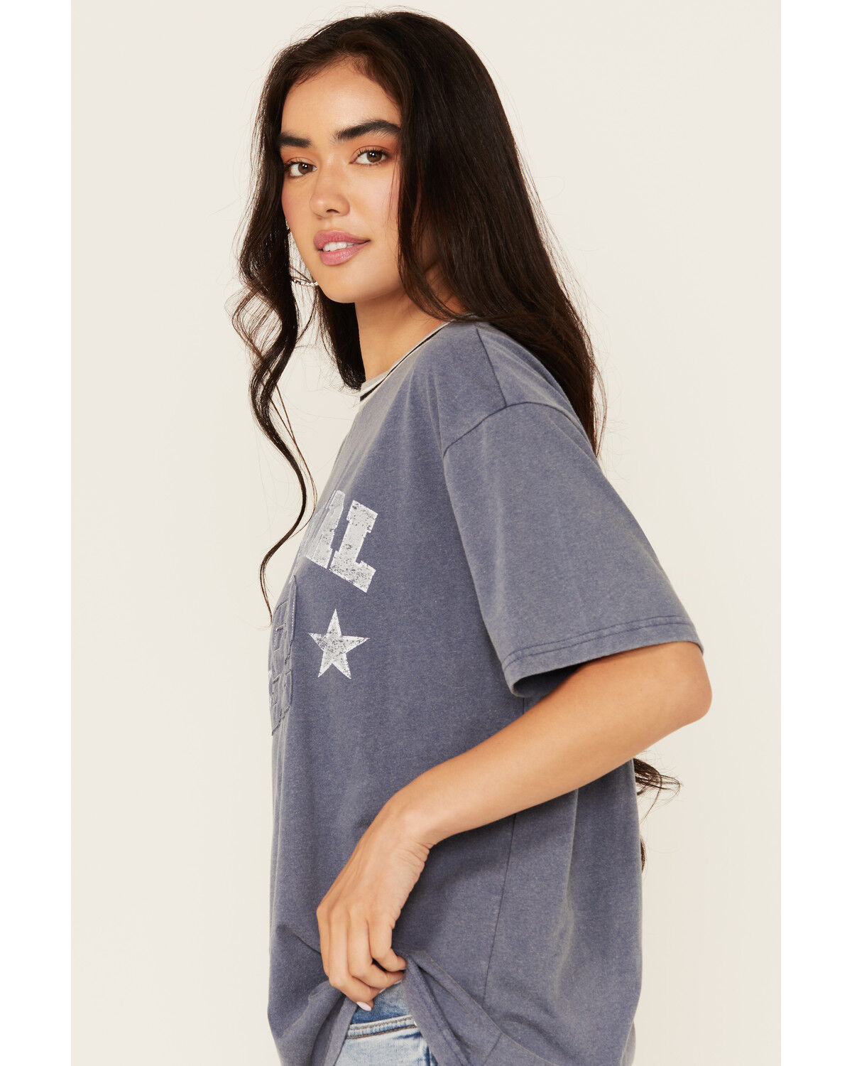 Image #2 - Youth in Revolt Women's Cowgirl 92 Short Sleeve Graphic Tee, Blue, hi-res