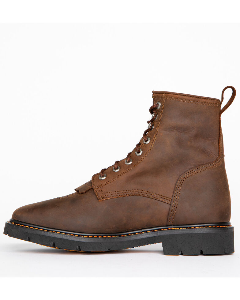 square toe lace up work boot