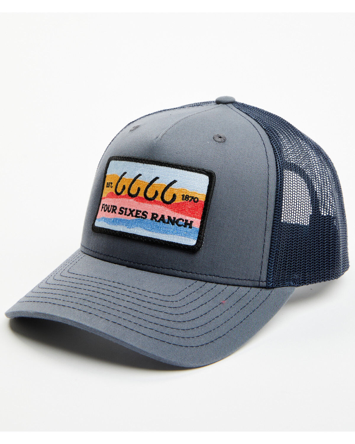 Image #1 - Four Sixes Women's Sunset Patch Ball Cap, Navy, hi-res