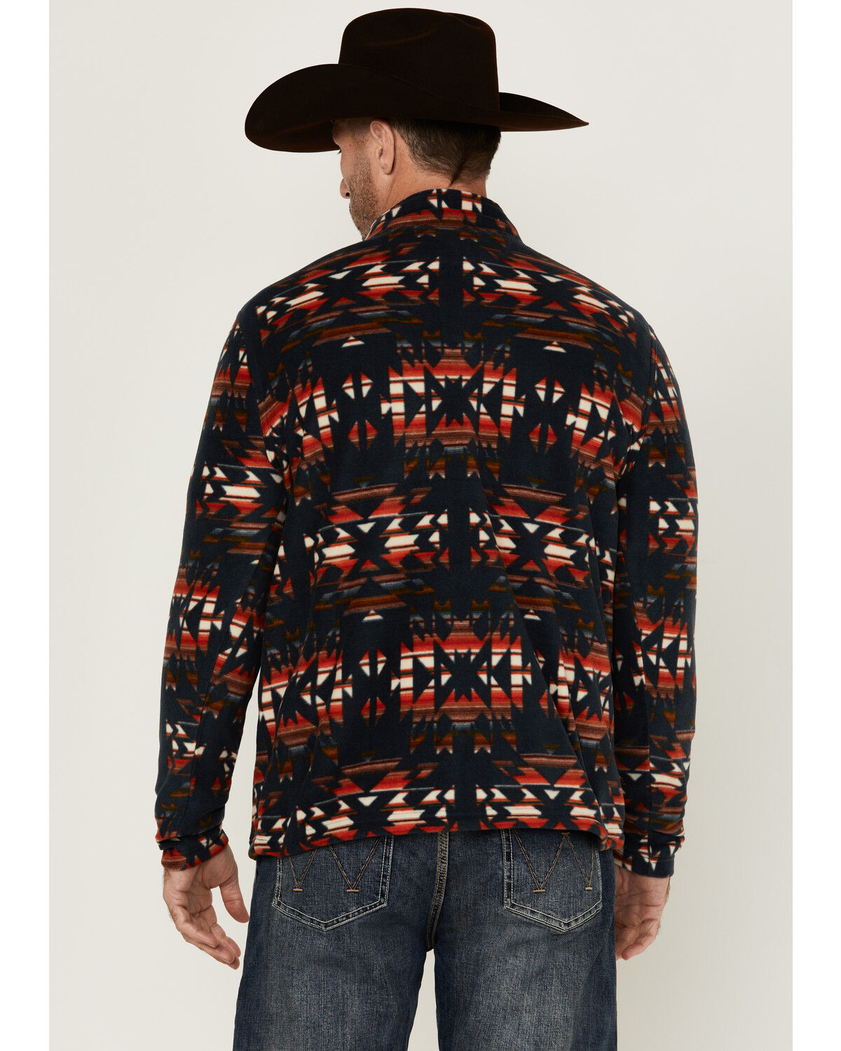 Image #4 - RANK 45® Men's Winston Southwestern Print 1/4 Zip Pullover, Dark Teal, hi-res