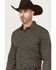 Image #2 - Gibson Men's Fleur de Lis Floral Print Long Sleeve Button-Down Western Shirt , Navy, hi-res