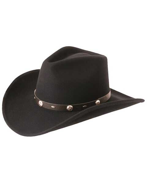 Silverado Rattler Crushable Felt Western Fashion Hat, Black, hi-res