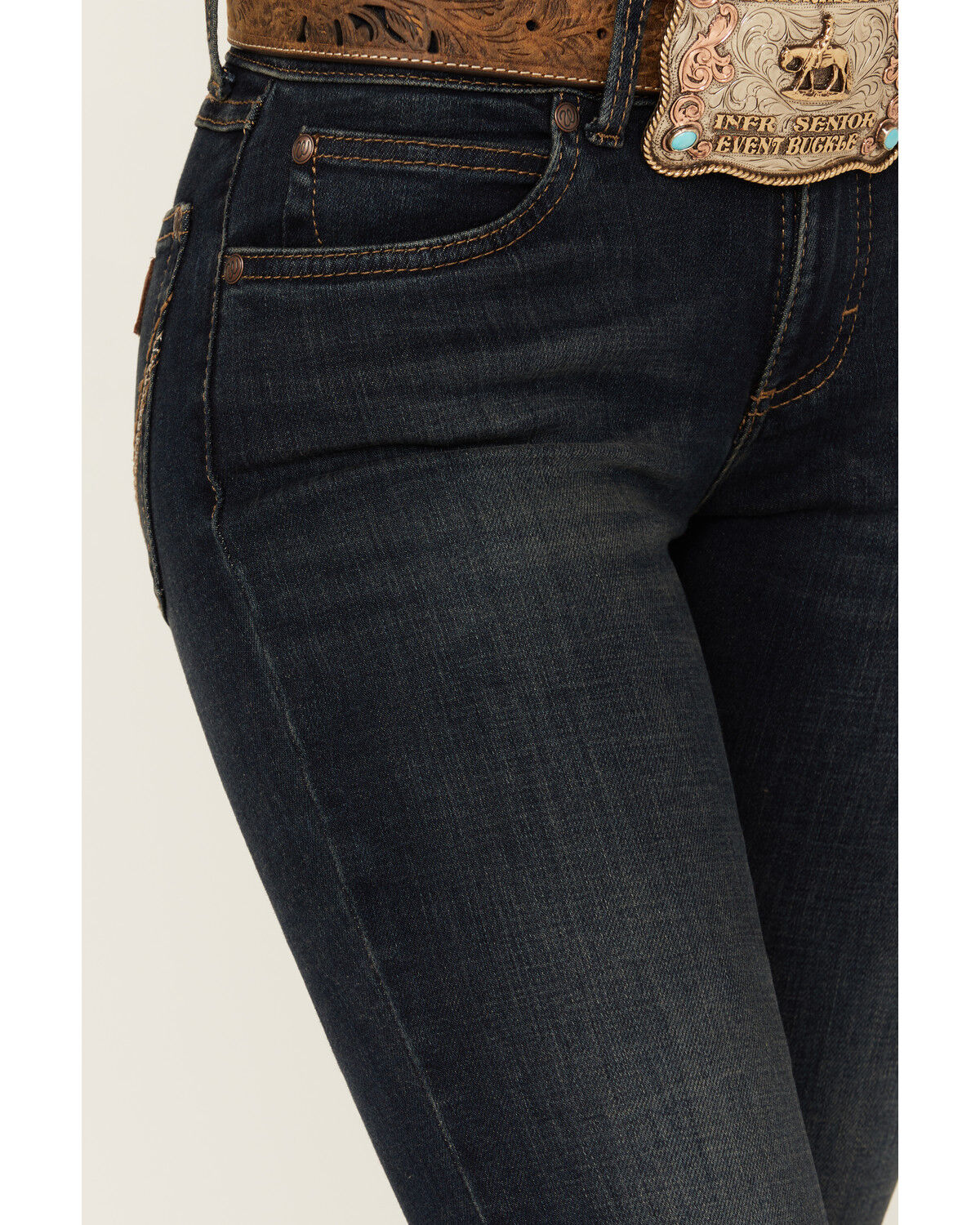 Image #2 - Wrangler Retro Women's Dark Wash Mid Rise Bootcut Jeans, Dark Wash, hi-res