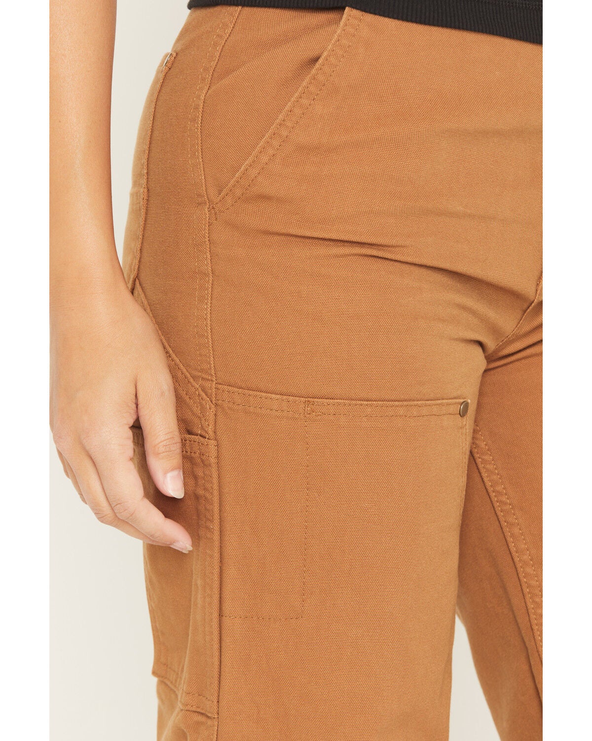 Image #2 - Carhartt Women's Vintage Fit Duck High Rise Double-Front Work Pants, Brown, hi-res