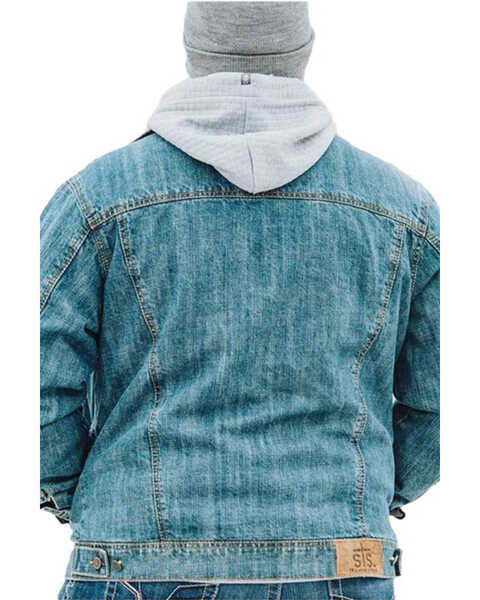 Image #2 - STS Ranchwear By Carroll Men's Riggins Classic Denim Jacket - Big, Light Wash, hi-res