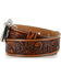 Image #4 - Justin Boys' Tooled 3D Buckle Leather Belt, Brown, hi-res