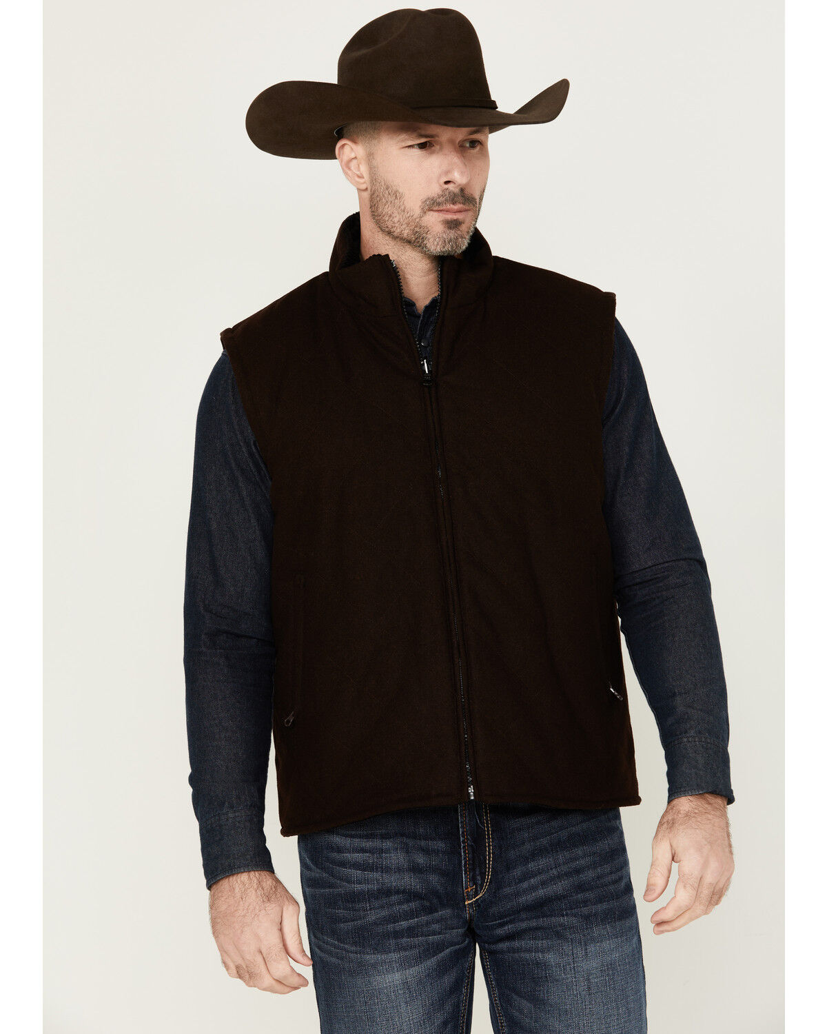 Image #1 - Resistol Men's Matthew Reversible Vest, Black, hi-res