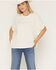 Image #1 - Blended Women's Studded Poncho Tee, White, hi-res