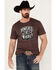 Cody James Men's Powered By Whiskey Short Sleeve Graphic T-Shirt, Burgundy, hi-res
