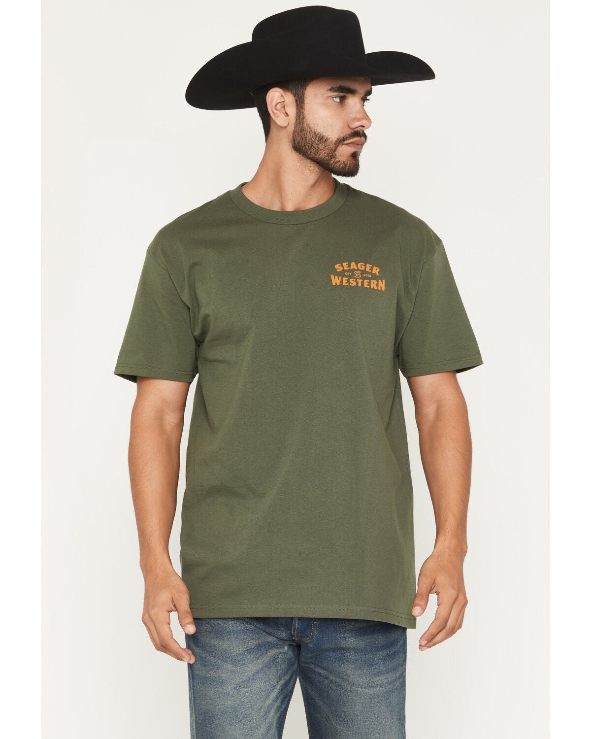 Image #2 - Seager Men's America's Choice Short Sleeve Graphic T-Shirt, Green, hi-res