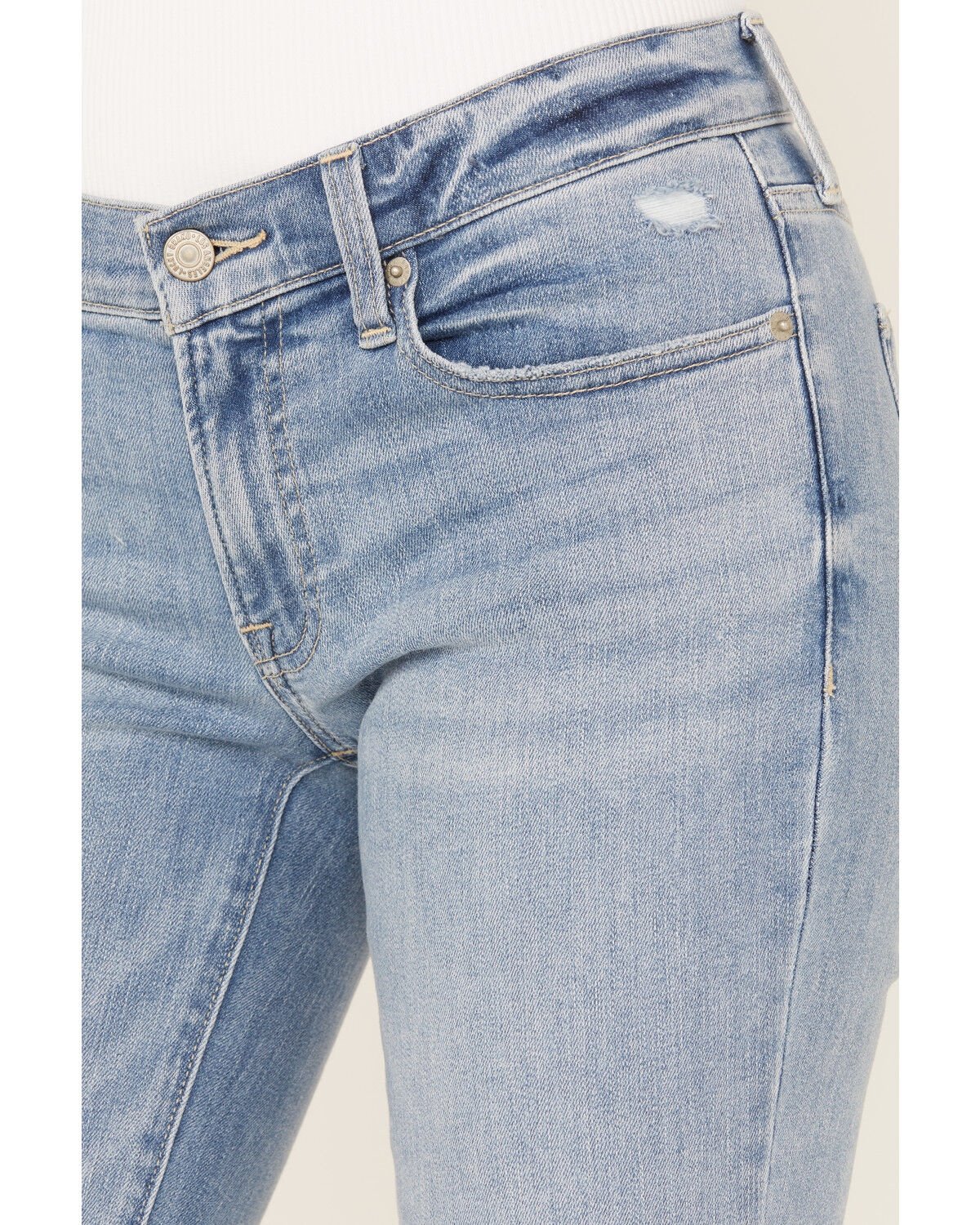 Image #2 - Lucky Brand Women's Light Wash Capsize Destruction Mid Rise Sweet Flare Jeans, Light Wash, hi-res
