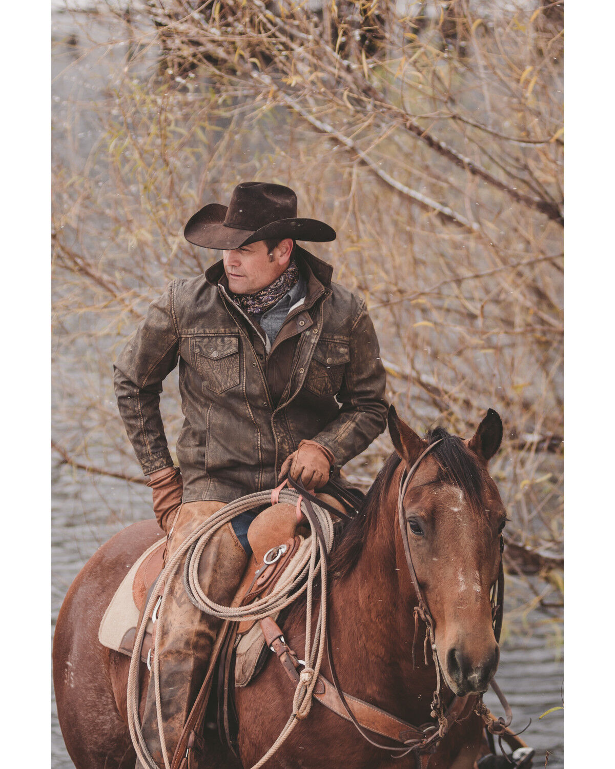 Image #4 - STS Ranchwear Men's Gray The Ranch Hand Leather Jacket, Steel, hi-res