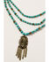 Shyanne Women's Golden Dreamcatcher Multi Strand Turquoise Beaded Set, Gold, hi-res
