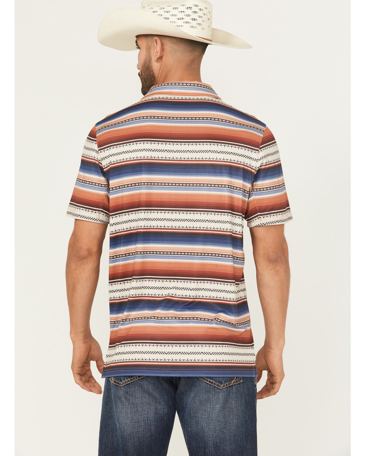 Image #4 - Hooey Men's San Juan Serape Stripe Print Short Sleeve Button-Down Polo Shirt, Multi, hi-res