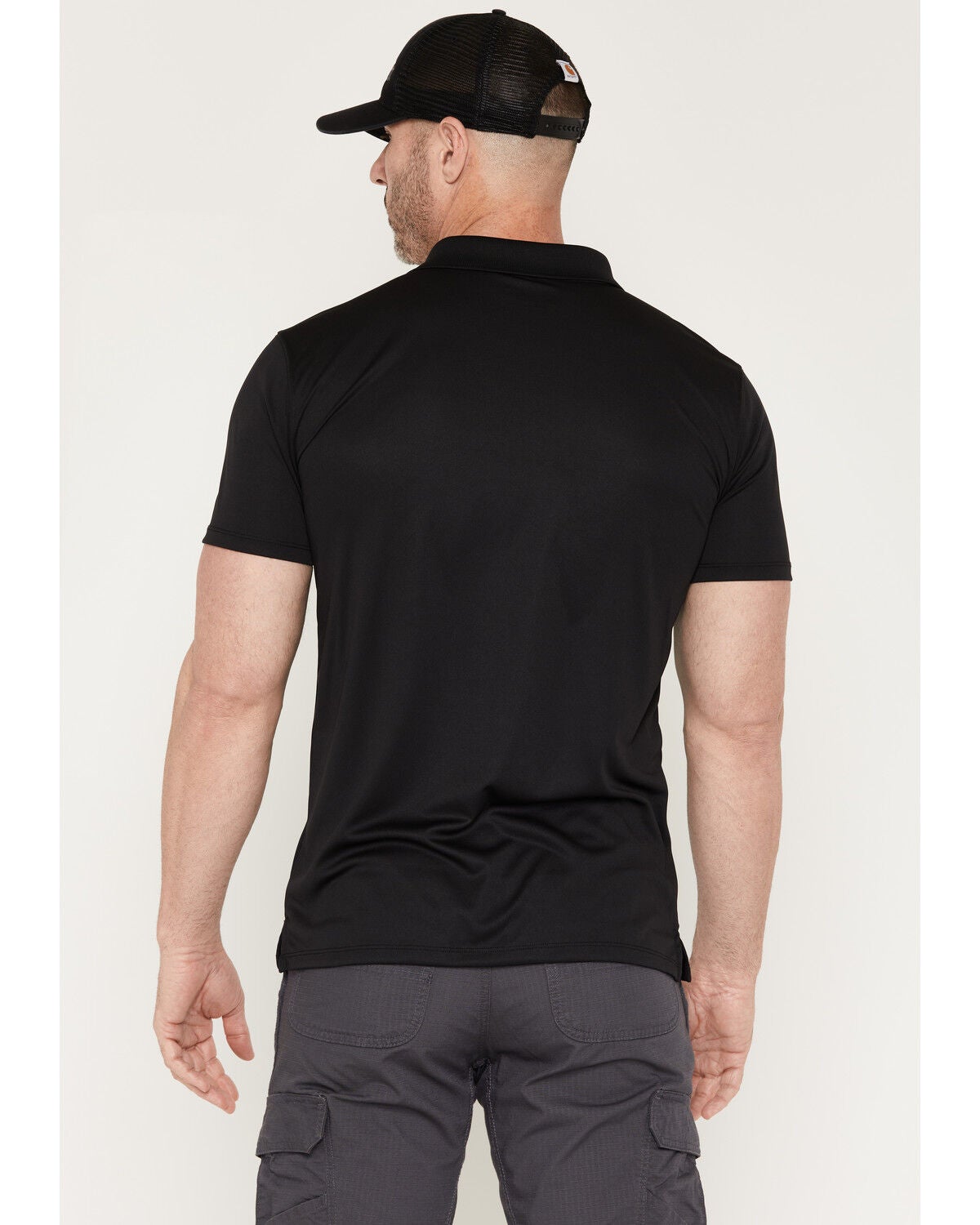 Image #4 - Carhartt Men's Force Sun Defender&trade; Relaxed Fit Lightweight Short Sleeve Polo, Black, hi-res