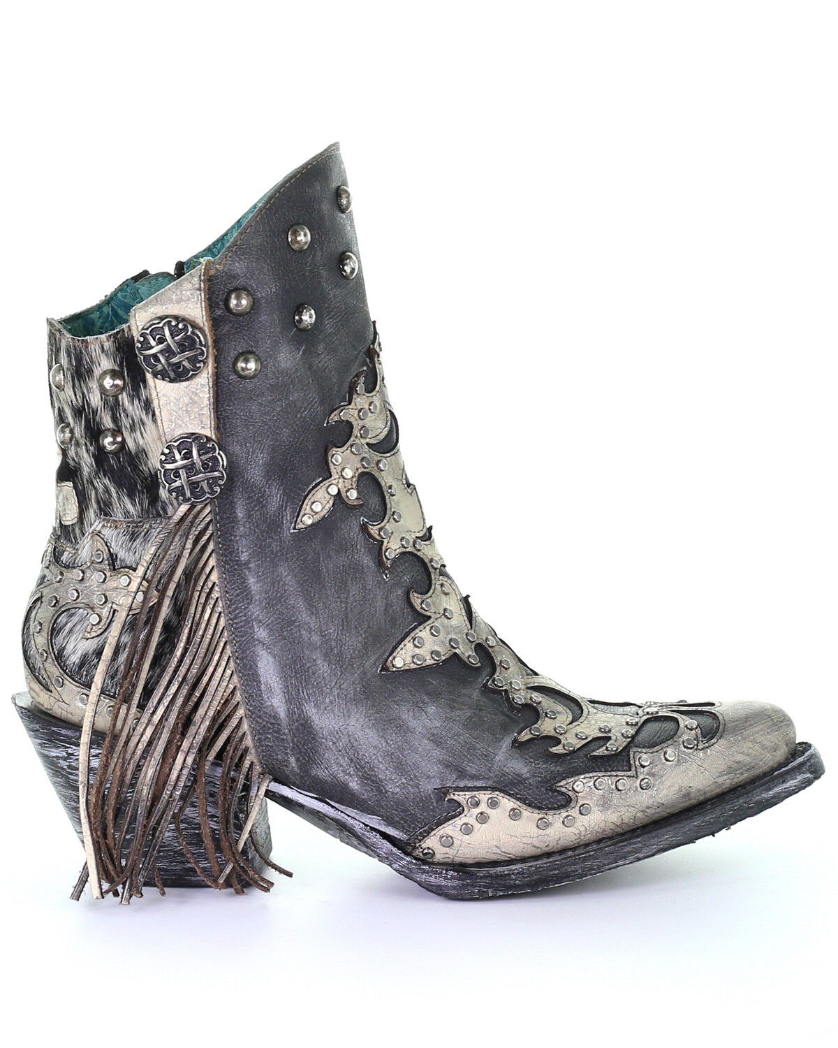Image #2 - Corral Women's Metallic Overlay Fashion Booties - Round Toe, Multi, hi-res