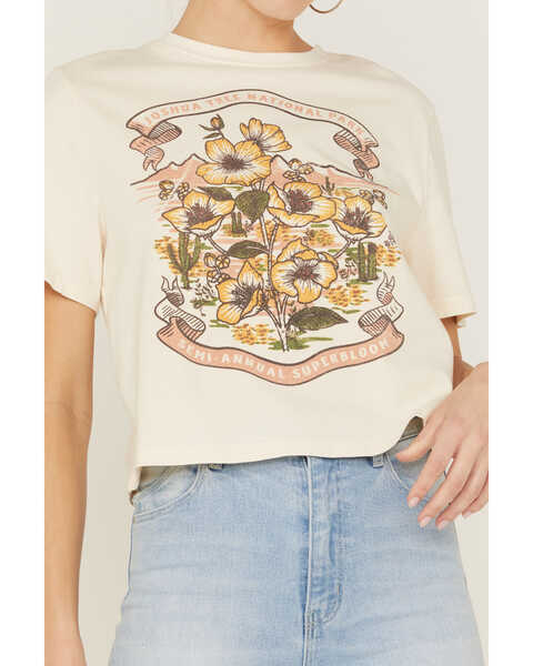 Image #3 - Cleo + Wolf Women's Joshua Tree Graphic Boxy Cropped Tee, Taupe, hi-res