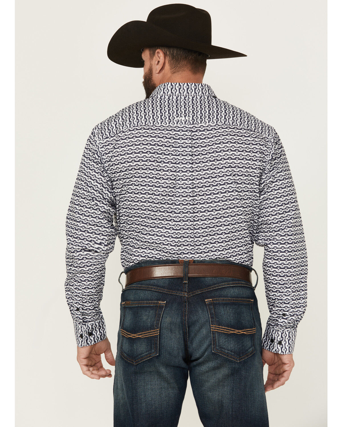 Image #4 - Ariat Men's Patton Classic Fit Printed Long Sleeve Button-Down Western Shirt, Black, hi-res