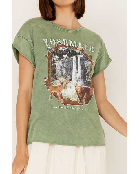 Image #3 - Cleo + Wolf Women's Yosemite Graphic Tee, Loden, hi-res