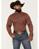 Image #1 - Cody James Men's NFR Geo Print Long Sleeve Button-Down Stretch Western Shirt, Burgundy, hi-res
