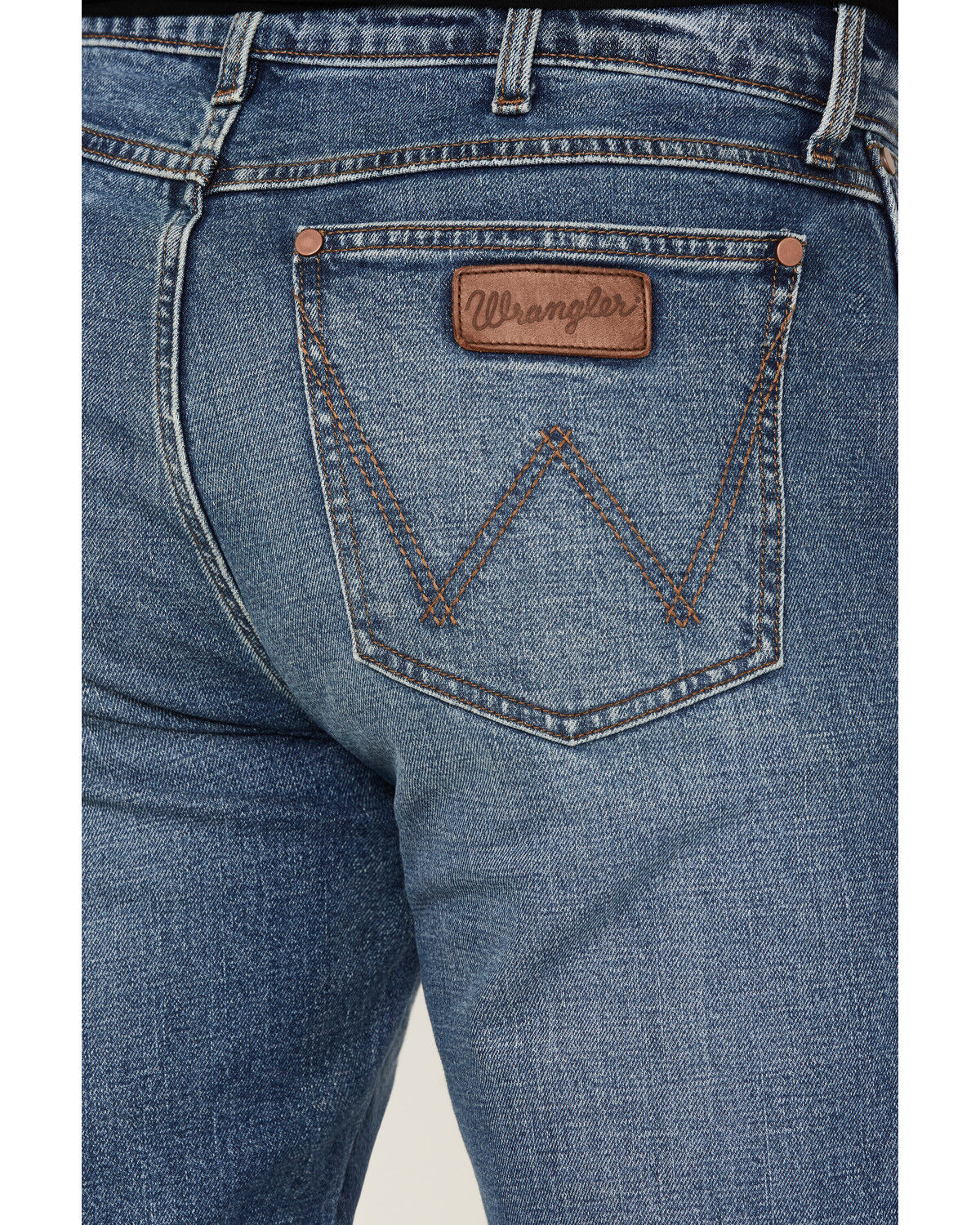 Image #4 - Wrangler Retro Men's 88MWZ Normande Medium Wash Slim Straight Stretch Denim Jeans - Long, Blue, hi-res