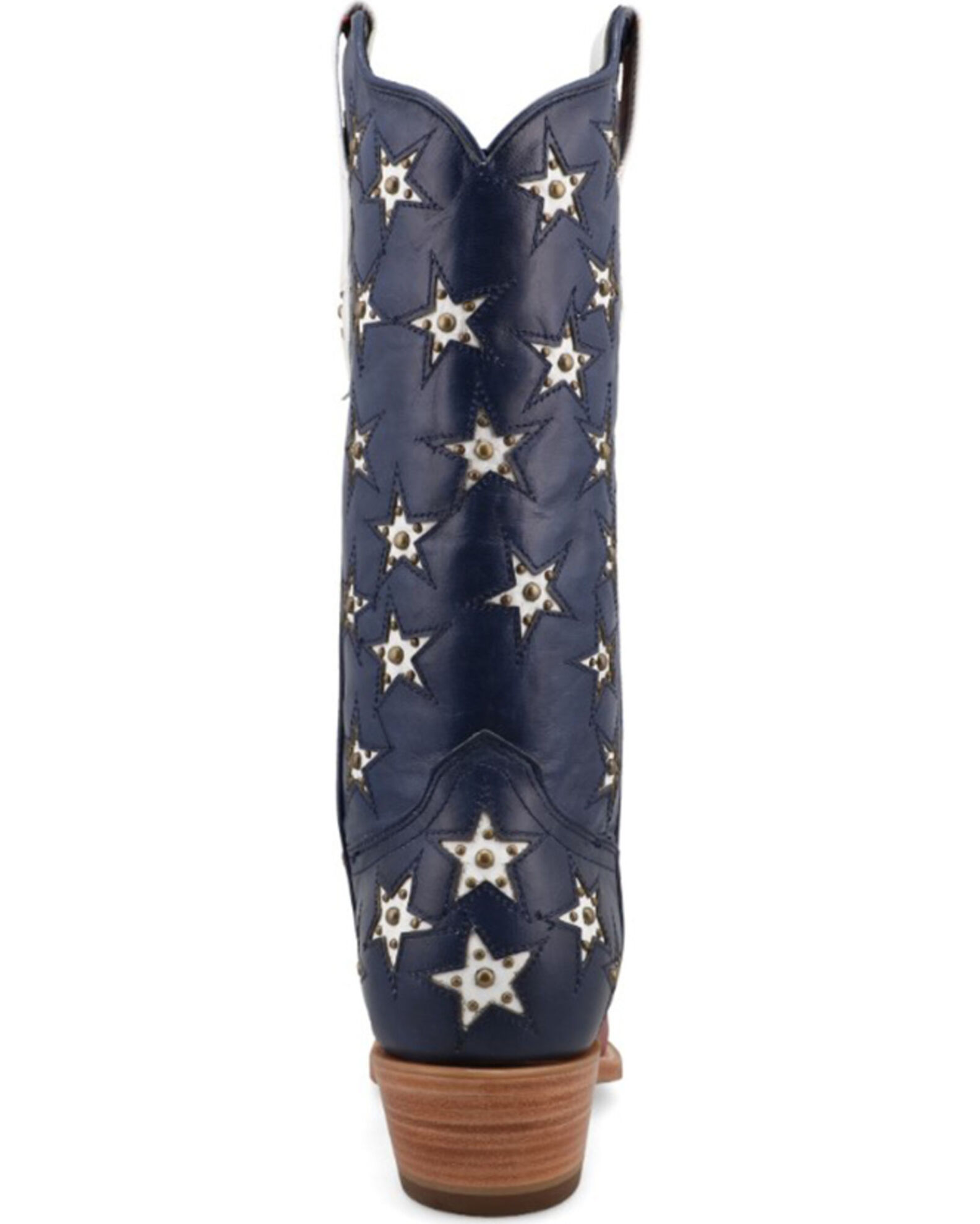 Image #5 - Black Star Women's Marfa Star Inlay Studded Western Boots - Snip Toe, Red/white/blue, hi-res