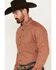 Image #3 - Ariat Men's Team Webster Geo Print Long Sleeve Button-Down Western Shirt, Orange, hi-res