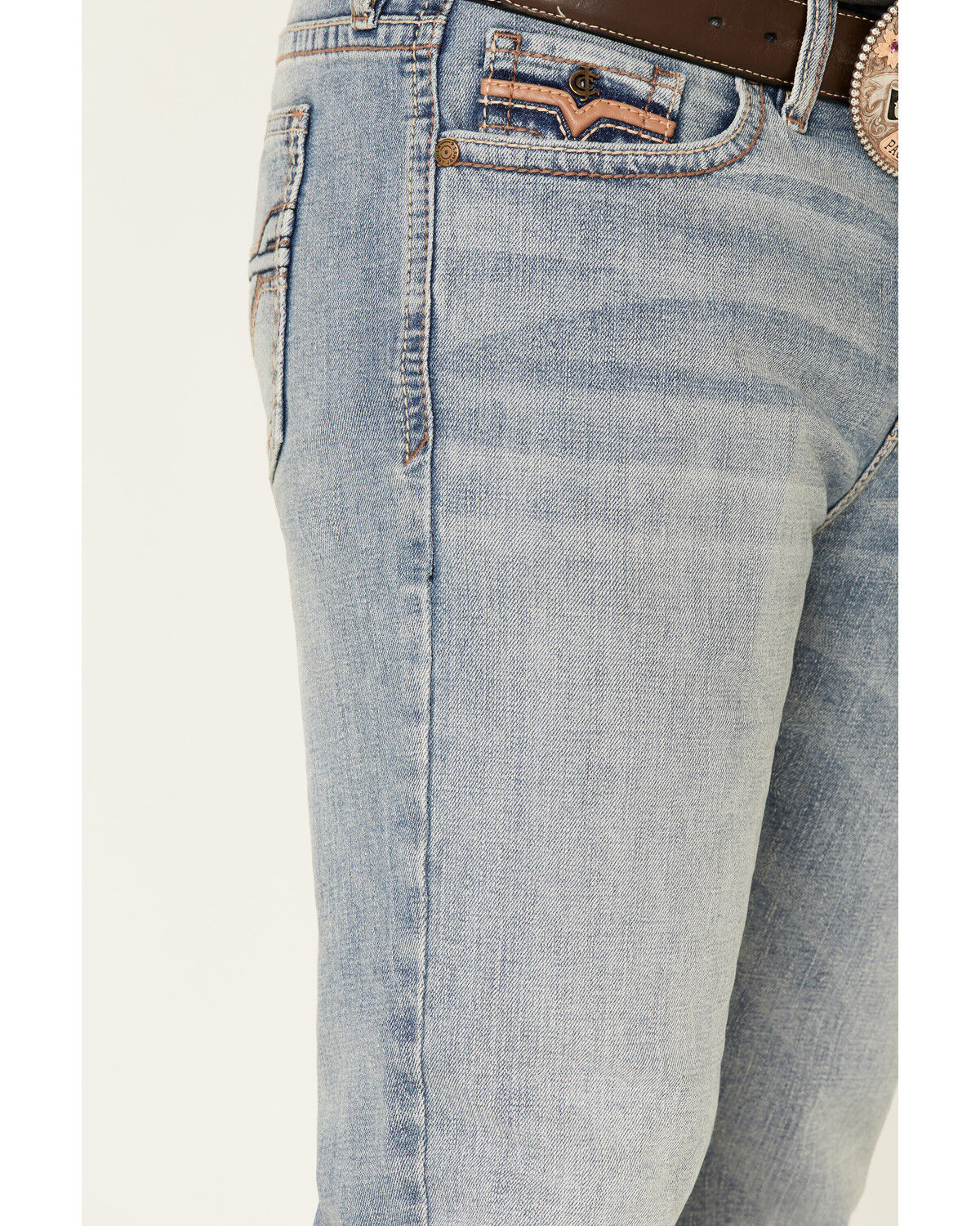Image #5 - Cody James Core Men's Sawbuck Light Wash Stretch Stackable Straight Jeans, Blue, hi-res