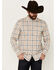 Image #1 - Brothers and Sons Men's Alva Plaid Print Short Sleeve Button-Down Western Shirt, White, hi-res