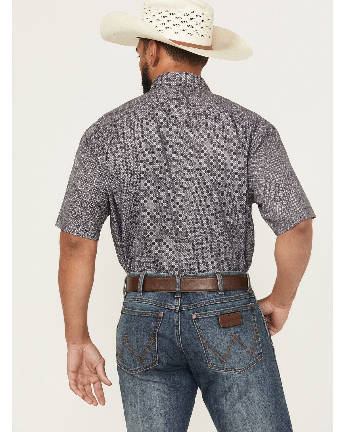 Image #4 - Ariat Men's VenTEK Solid Short Sleeve Button-Down Western Shirt, Black, hi-res