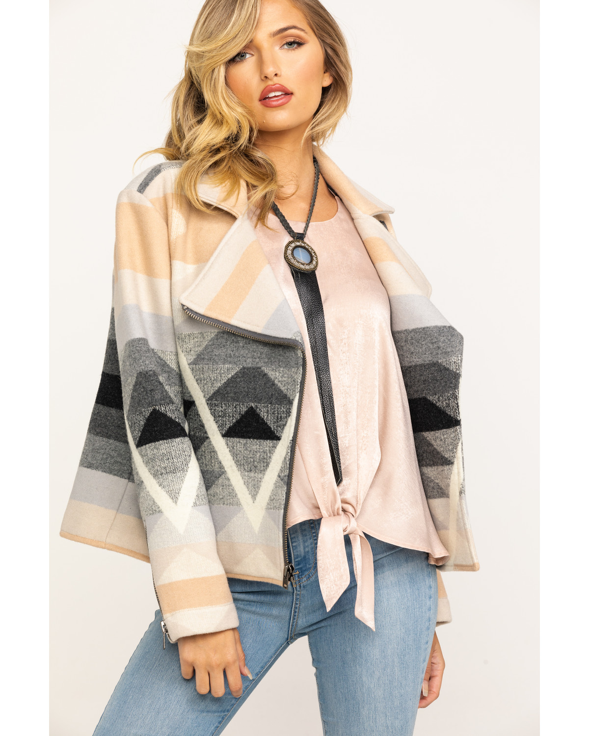 Pendleton Women S Geo Jacquard Luxe Moto Jacket Sheplers