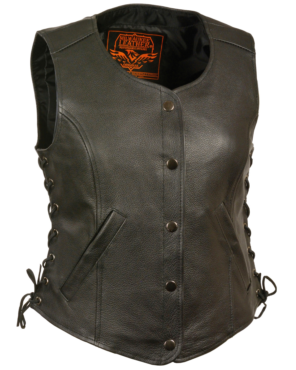 Milwaukee Leather Women S Side Lace Snap Front Vest 5x Sheplers