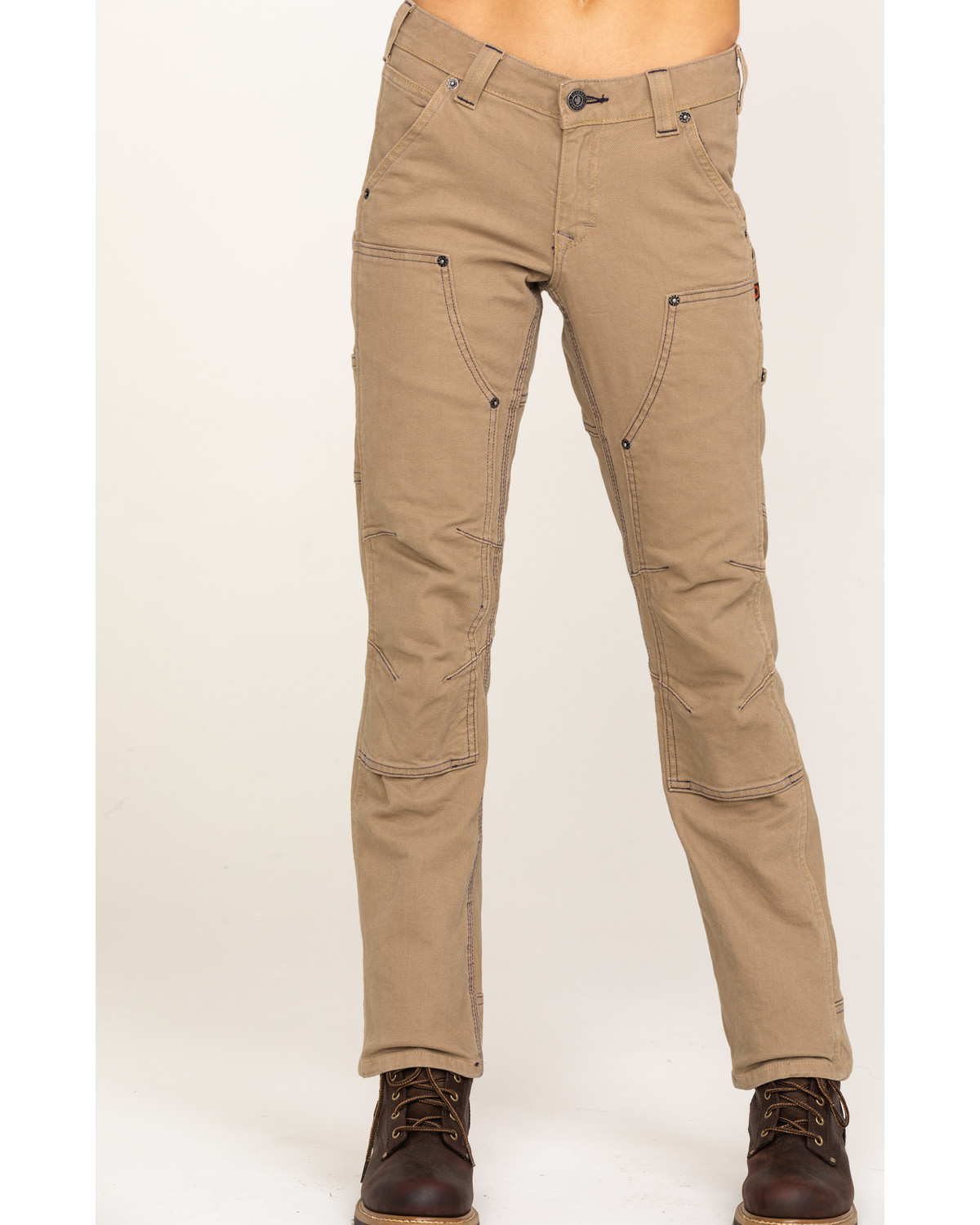 Size 6 Indigo Denim 34 Length Dovetail Workwear Utility Pants for Women Britt Utility Straight Fit Stretch Cargo Pant