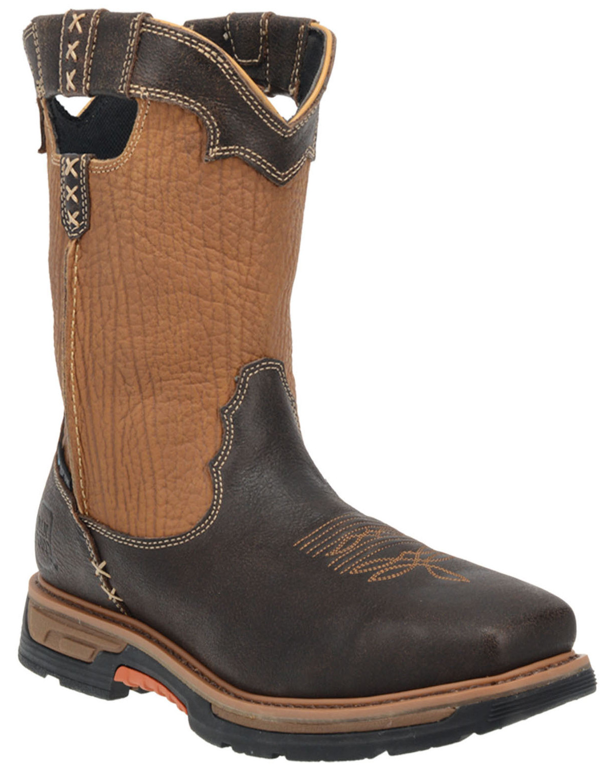 men's composite toe ripped flag western work boots
