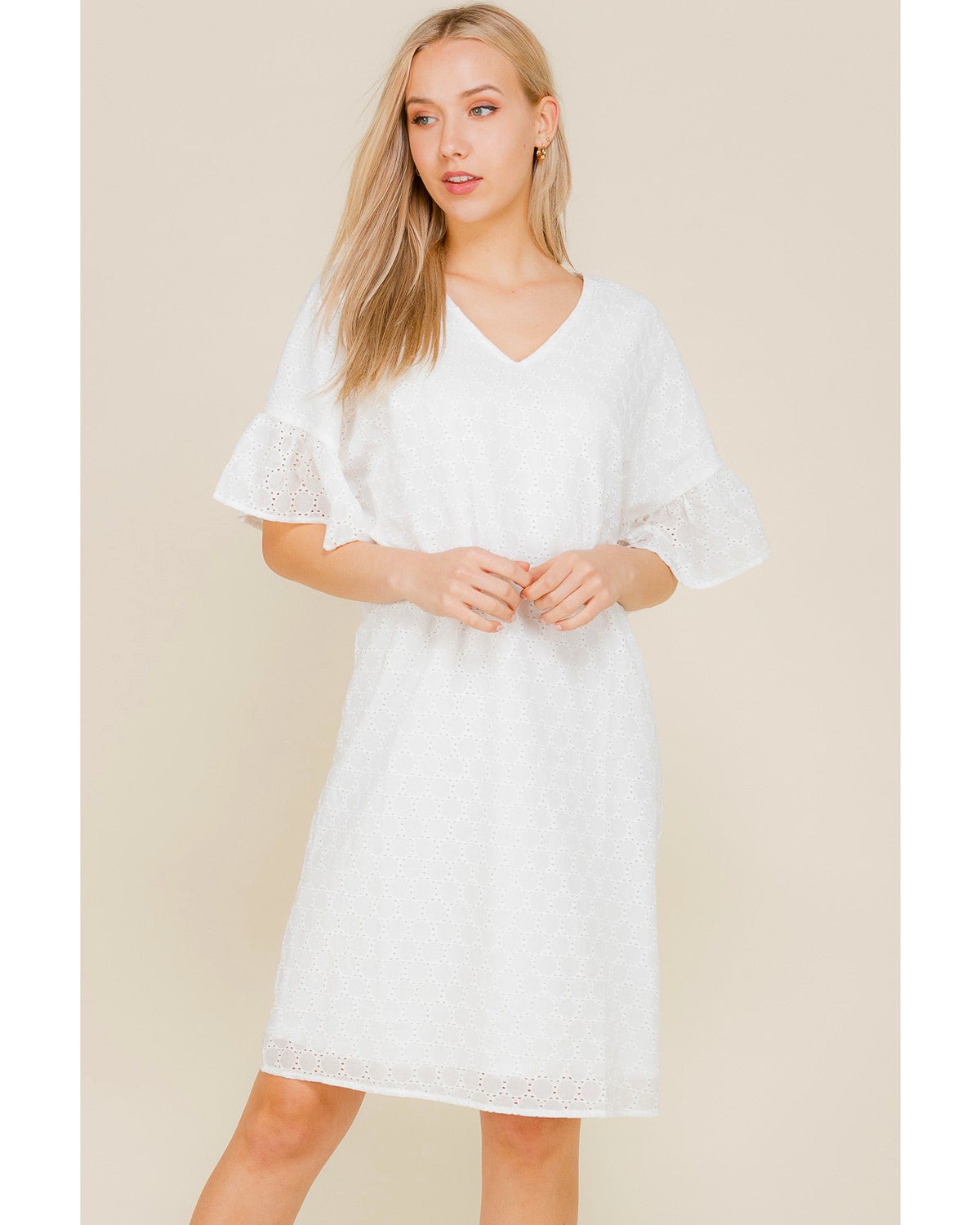 white eyelet dress