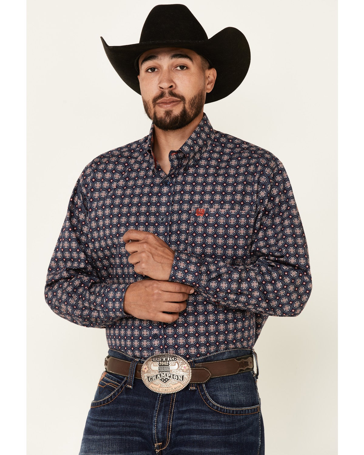 Cinch Men's Navy Medallion Geo Print 