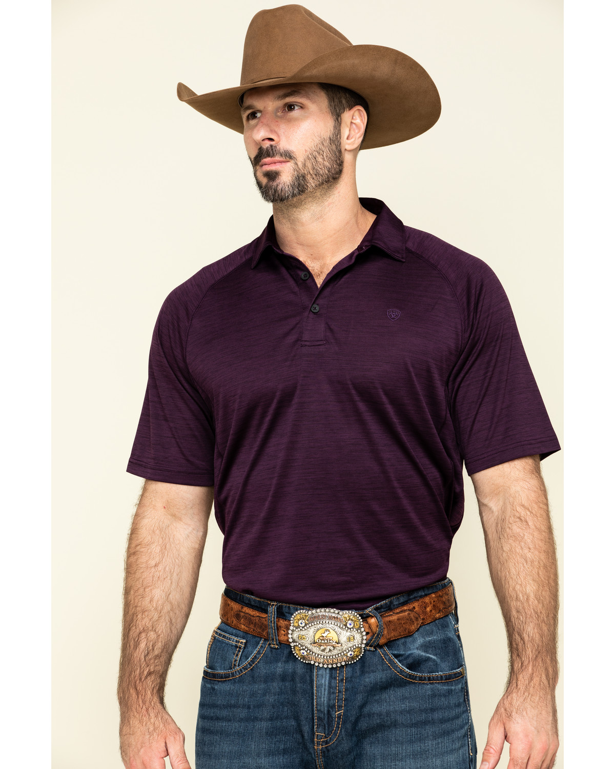 polo shirt and hat
