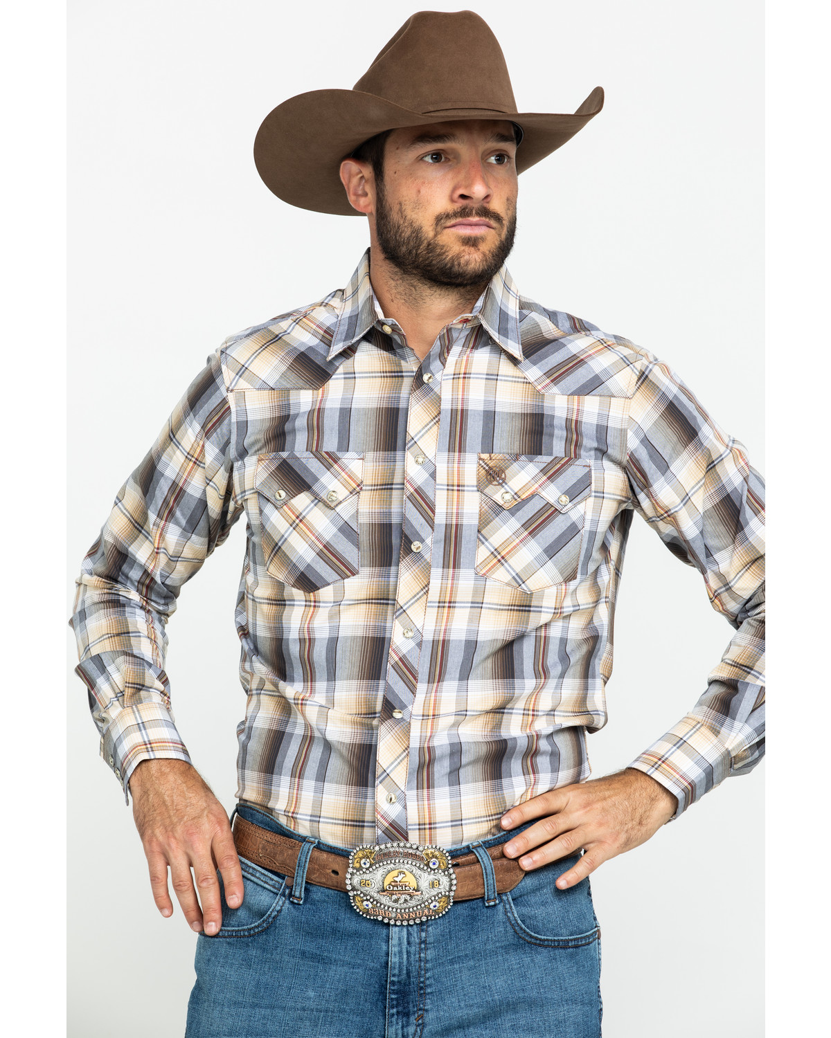 Wrangler Retro Men's Yellow Plaid Long Sleeve Western Shirt | Sheplers