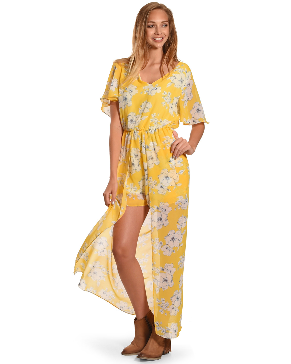 yellow romper dress