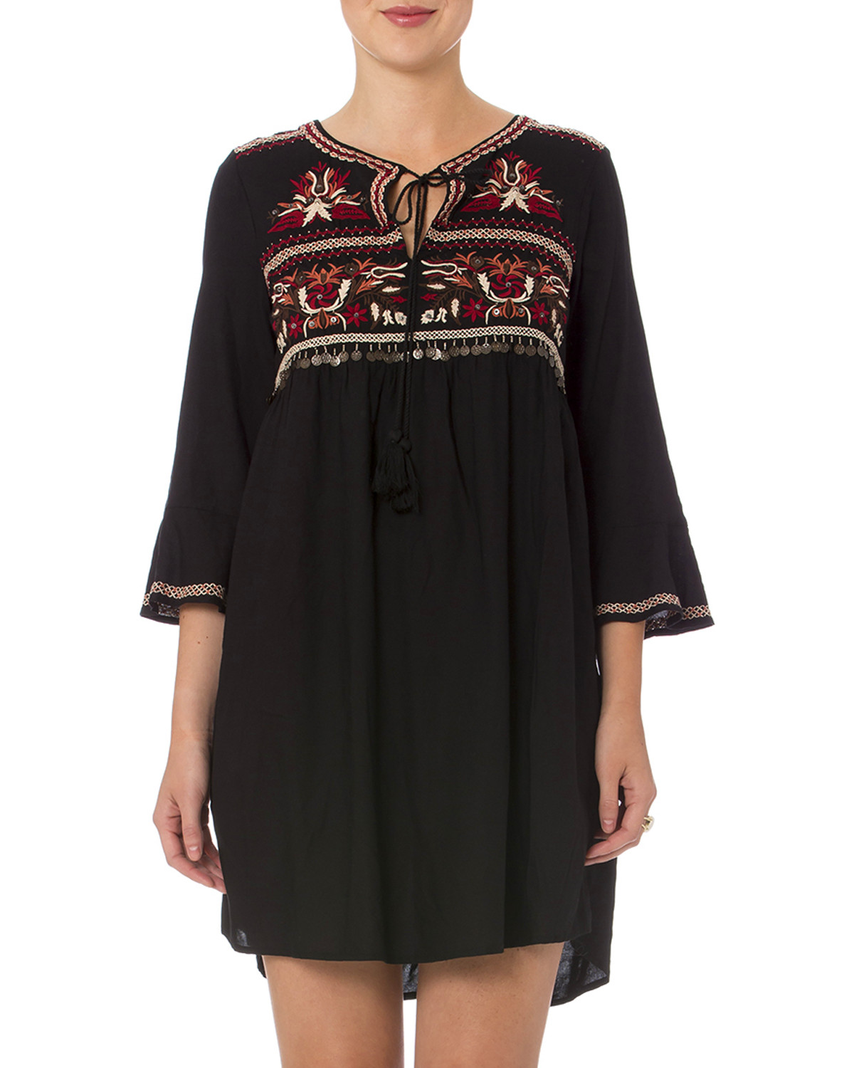 embroidered peasant dress