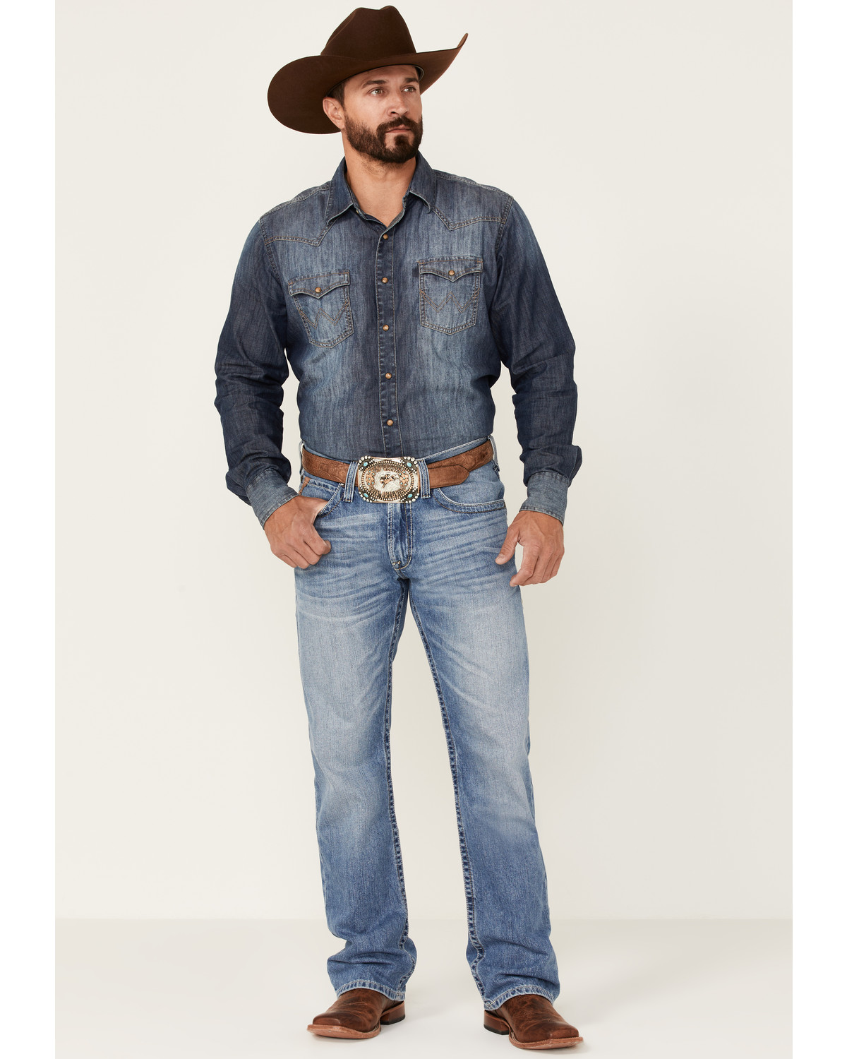 Ariat Men's M4 Dallas Goldfield Light Wash Stretch Relaxed Bootcut