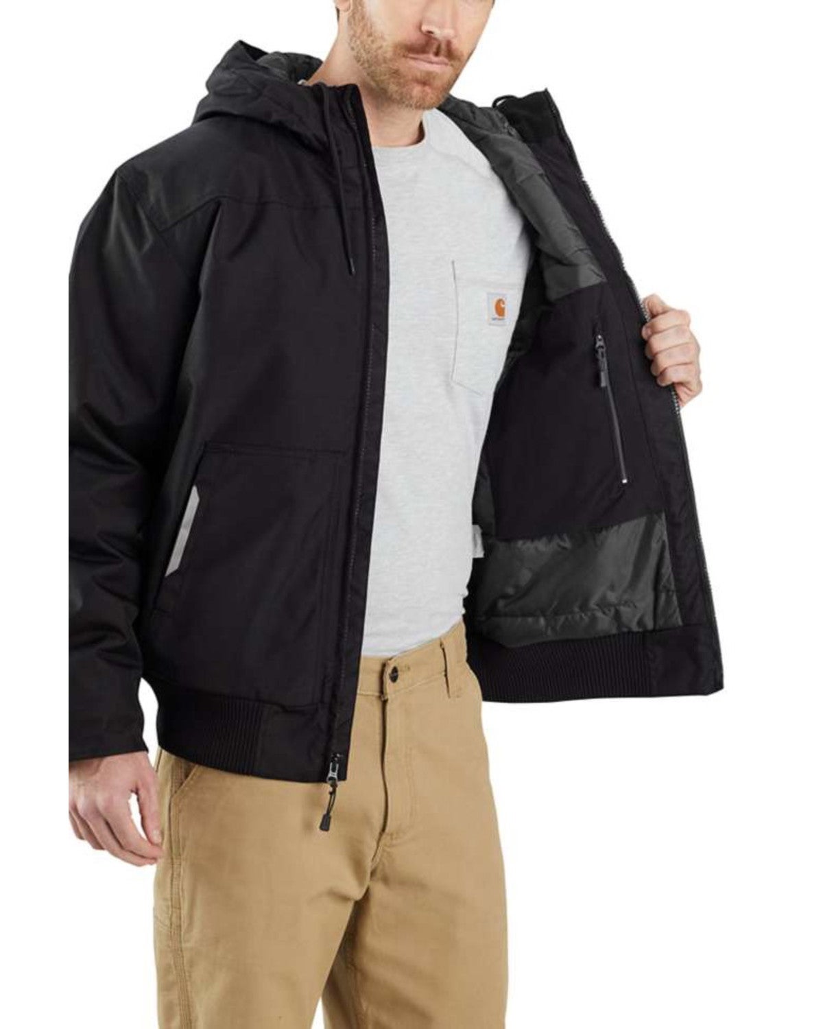 Carhartt Men's Black Yukon Extremes Insulated Hooded Active Work Jacket