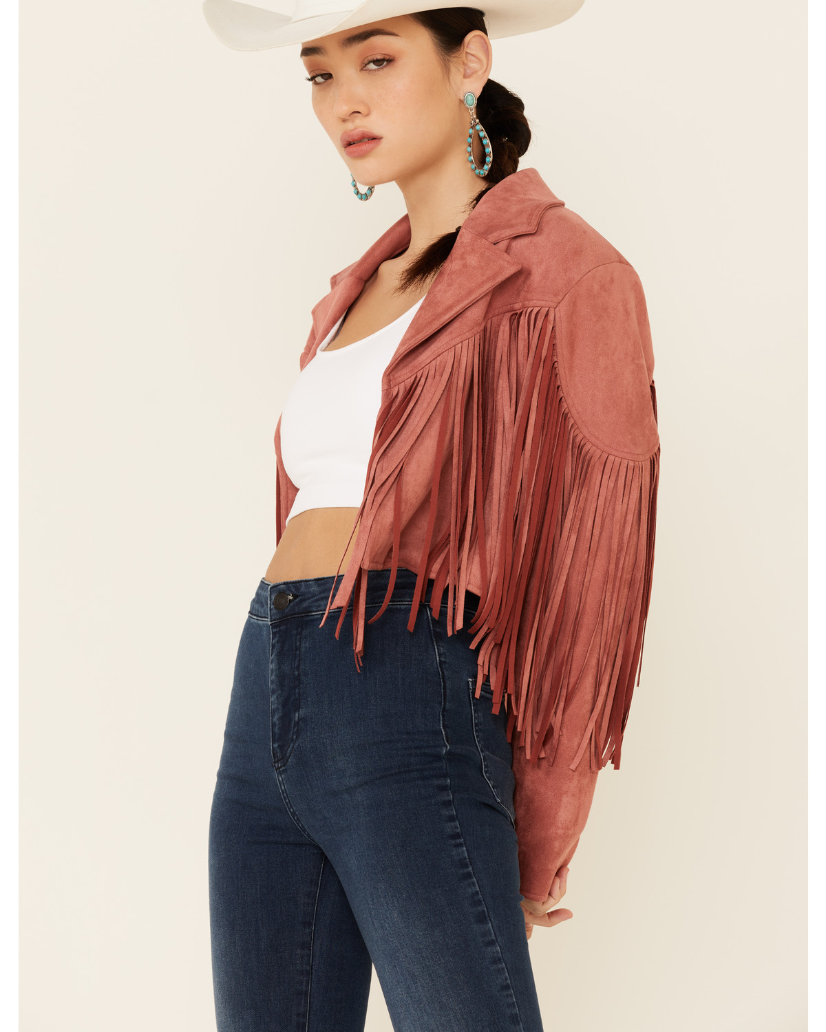 saints and hearts fringe jacket